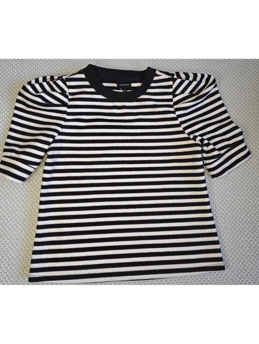 Who What Wear puff sleeve stripe sweater size small